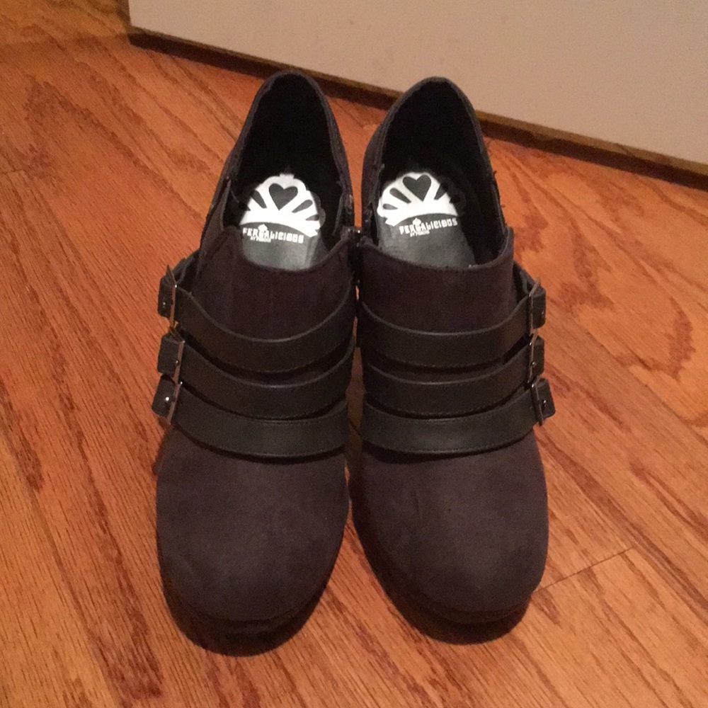 Gray heeled booties LOWERED TO LOWEST PRICE